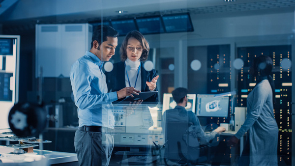 IT professionals working in a data center